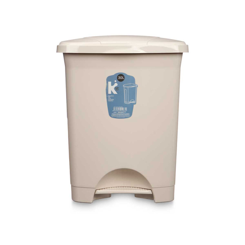 BALDE DO LIXO PLASTICO COM PEDAL 30L BEGE