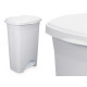 BALDE DO LIXO PLASTICO COM PEDAL 50L BRANCO