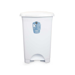 BALDE DO LIXO PLASTICO COM PEDAL 50L BRANCO