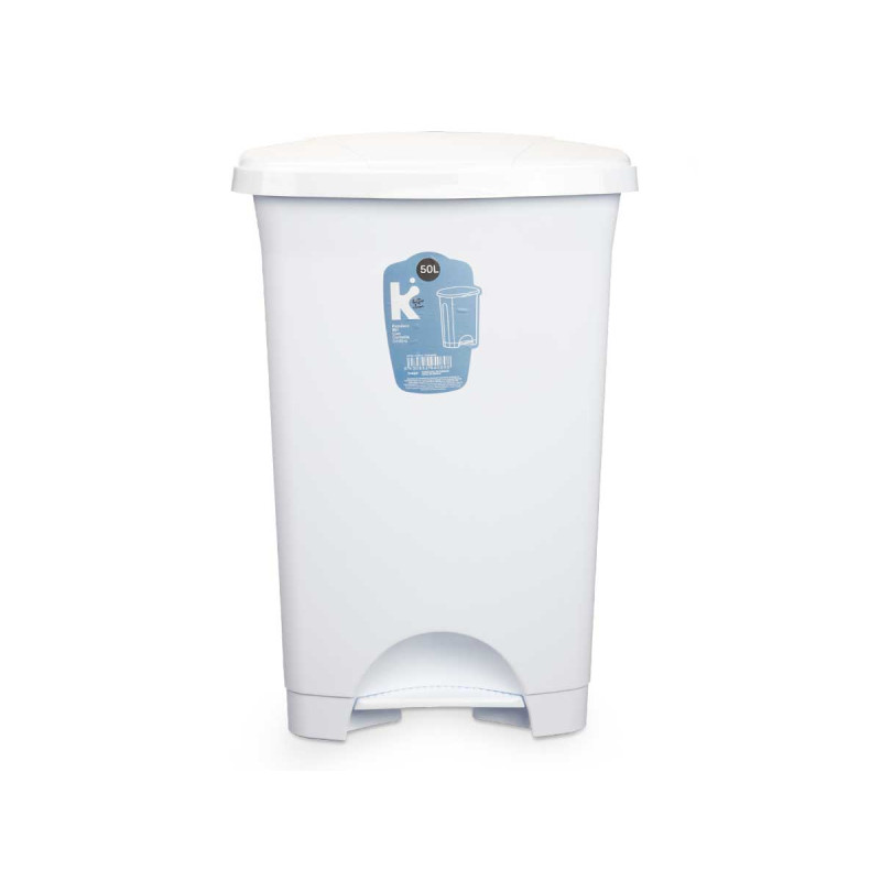 BALDE DO LIXO PLASTICO COM PEDAL 50L BRANCO