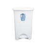BALDE DO LIXO PLASTICO COM PEDAL 50L BRANCO