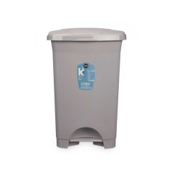 POUBELLE À PÉDALE EN PLASTIQUE 50L GRIS