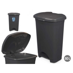 BALDE DO LIXO PLASTICO COM PEDAL 50L ANTRACITE