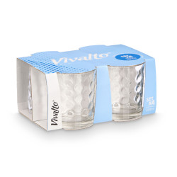 SET 4 CUPS STRIPED GLASS 360 ML