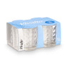 SET 4 CUPS STRIPED GLASS 360 ML
