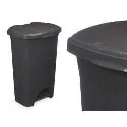 POUBELLE À PÉDALE EN PLASTIQUE 50L ANTHRACITE