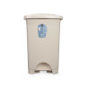BALDE DO LIXO PLASTICO COM PEDAL 50L BEGE