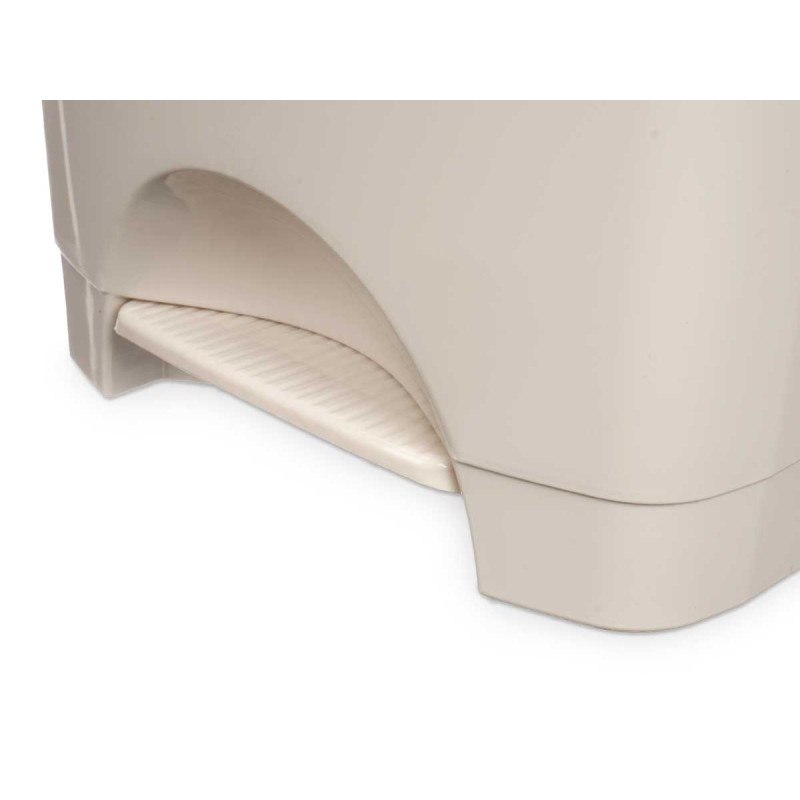 BALDE DO LIXO PLASTICO COM PEDAL 50L BEGE