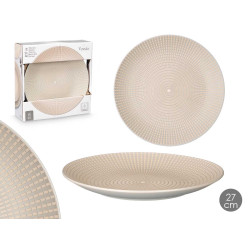 ASSIETTE PLATE 27 CM  GRAVÉE GRIS