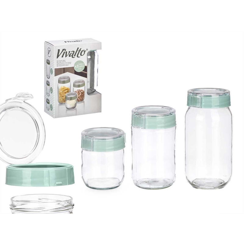 SET 3 BARATTOLO TAPPO VERDE 425 660 1000ML