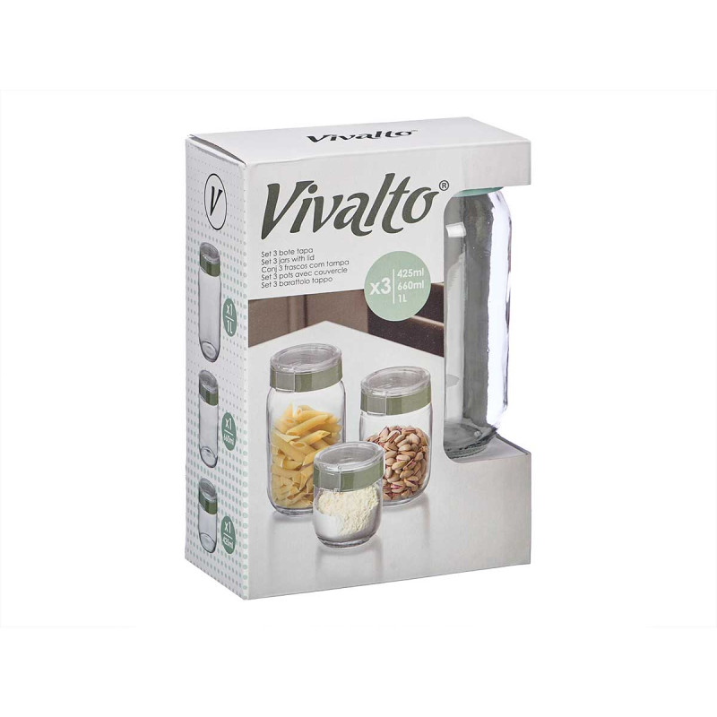 SET 3 BARATTOLO TAPPO VERDE 425 660 1000ML
