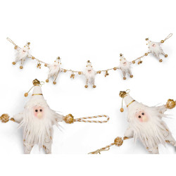 GRINALDA TECIDO PAI NATAL BRANCO DOURADO 160CM