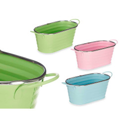 VASO OVAL PEQ BORDA PRATEADA SORT 3