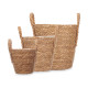 SET 3 CONICAL ESPARTO BASKETS WITH HANDLES