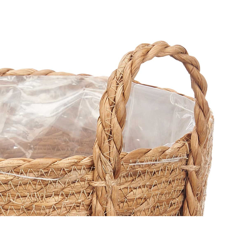 SET 3 CONICAL ESPARTO BASKETS WITH HANDLES
