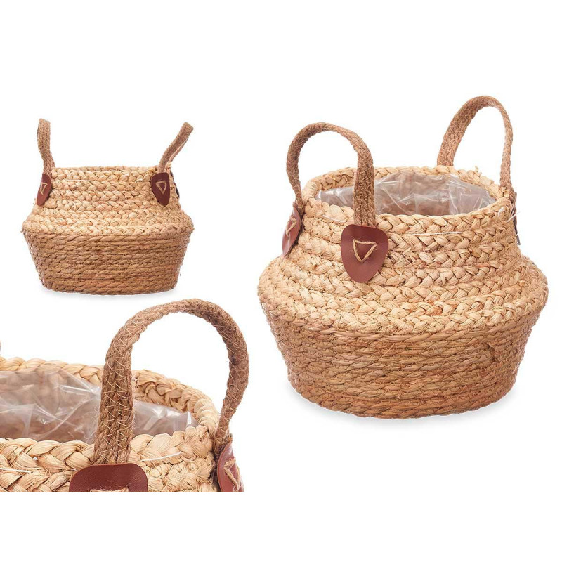 CESTO DOBRÁVEL COM PEGAS DE ESPARTO MISTO 20CM