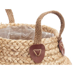 FOLDABLE BASKET WITH HANDLES MIXED ESPARTO 20CM
