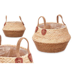 CESTO DOBRÁVEL COM PEGAS DE ESPARTO MISTO 24CM