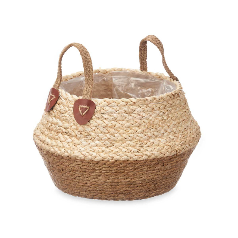 CESTO DOBRÁVEL COM PEGAS DE ESPARTO MISTO 24CM