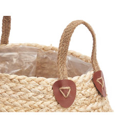 FOLDABLE BASKET WITH HANDLES MIXED ESPARTO 24CM