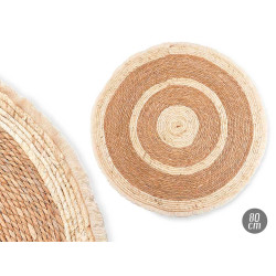 ROUND ESPARTO CARPET WITH THREAD EDGE 80CM