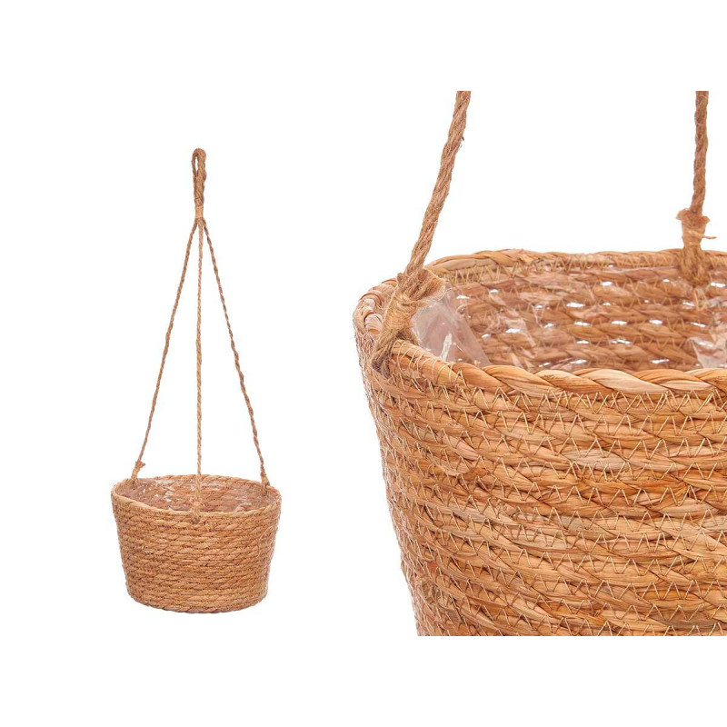 CONICAL ESPARTO HANGING POT 21CM