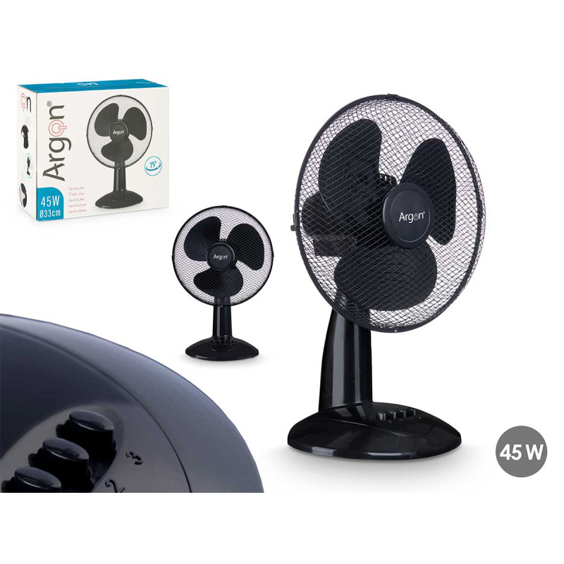 VENTILATEUR DE TABLE NOIR 45W