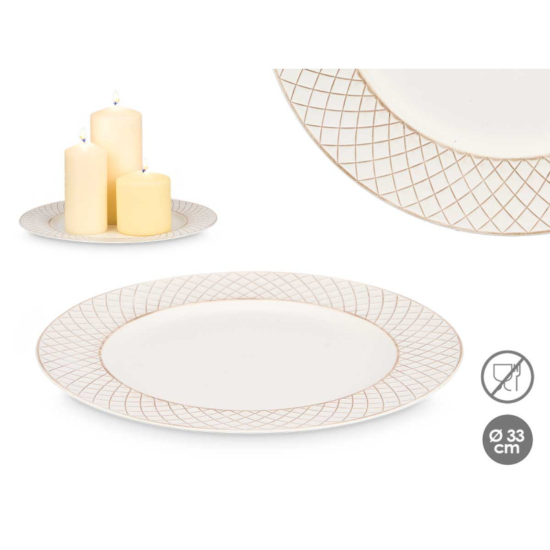 SUPORTE PARA VELAS BRANCO ANTIGO 33CM