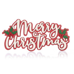 LETTERE MARRY CHRISTMAS ROSSO BIANCO LEGNO 