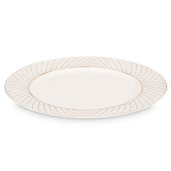 PORTAVELAS ROMBOS BLANCO ENVEJECIDO 33CM