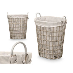 PANIER OVALE AVEC POIGNÉES GRIS