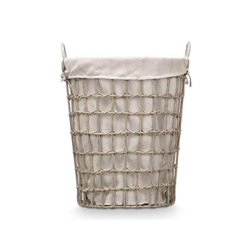PANIER OVALE AVEC POIGNÉES GRIS