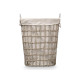 OVAL BASKET WITH  HANDLES GREY
