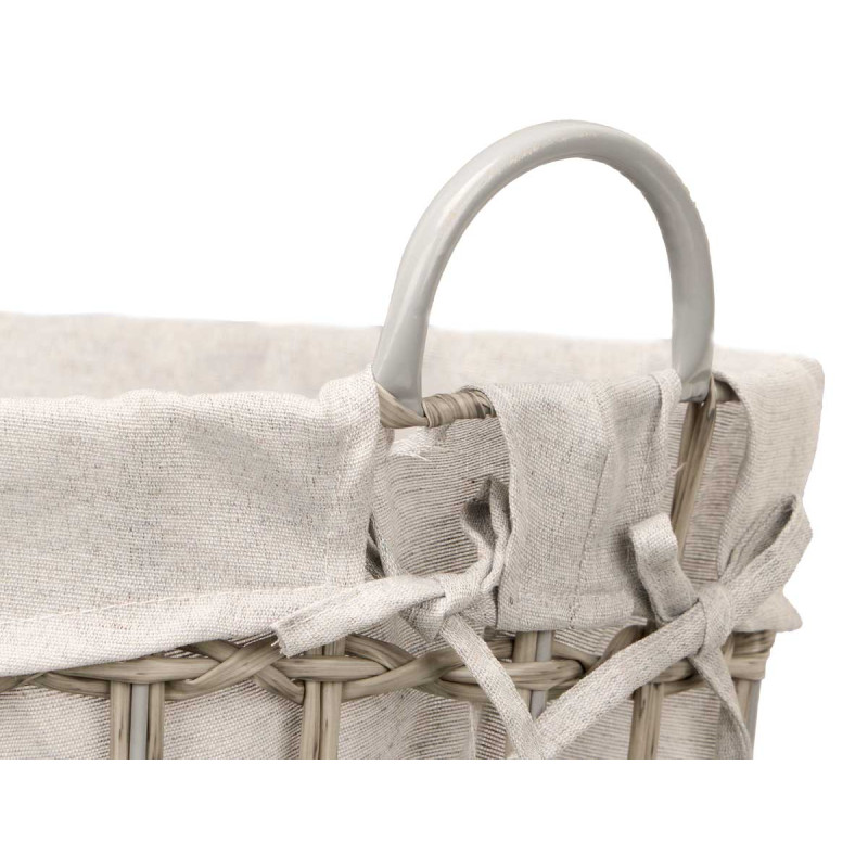 PANIER OVALE AVEC POIGNÉES GRIS