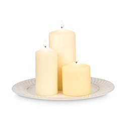 CANDLE HOLDER RHOMBUS WHITE DISTRESSED 33CM