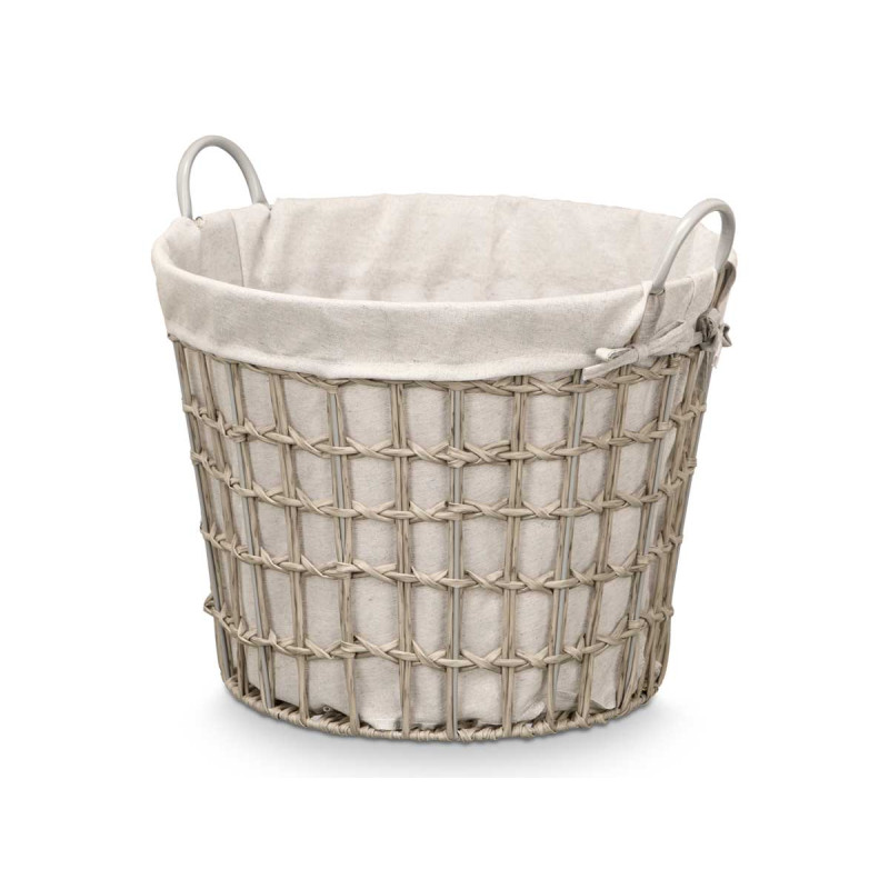 CESTO ROTONDO MANICI BASSO GRIGIO