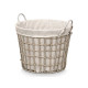 LOW ROUND BASKET WITH HANDLES GREY