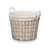 LOW ROUND BASKET WITH HANDLES GREY