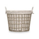 PANIER ROND BAS AVEC POIGNÉES GRIS