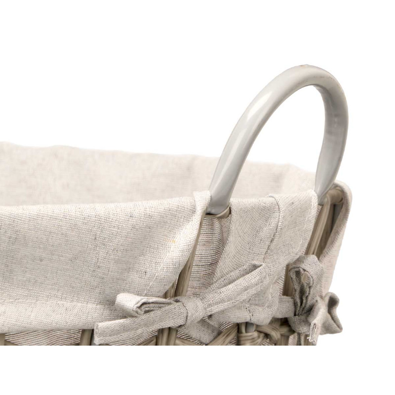PANIER ROND BAS AVEC POIGNÉES GRIS