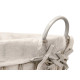LOW OVAL BASKET WITH  HANDLES GREY