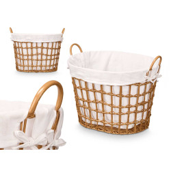 PANIER OVALE BAS AVEC POIGNÉES NATUREL
