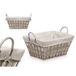 PANIER RECTANGULAIRE AVEC POIGNÉES GRIS