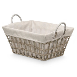 CESTO RECTANGULAR ASAS CINZENTO