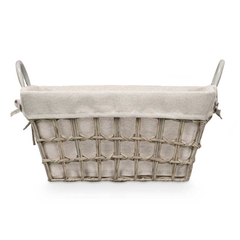 PANIER RECTANGULAIRE AVEC POIGNÉES GRIS