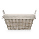 RECTANGULAR BASKET WITH HANDLES GREY