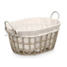 OVAL BASKET WITH  HANDLES GREY SMALL
