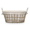 OVAL BASKET WITH  HANDLES GREY SMALL