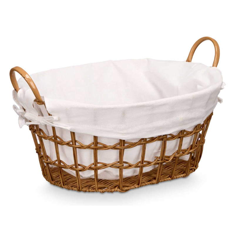 PANIER OVALE AVEC POIGNÉES NATUREL PETIT