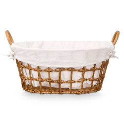 PANIER OVALE AVEC POIGNÉES NATUREL PETIT